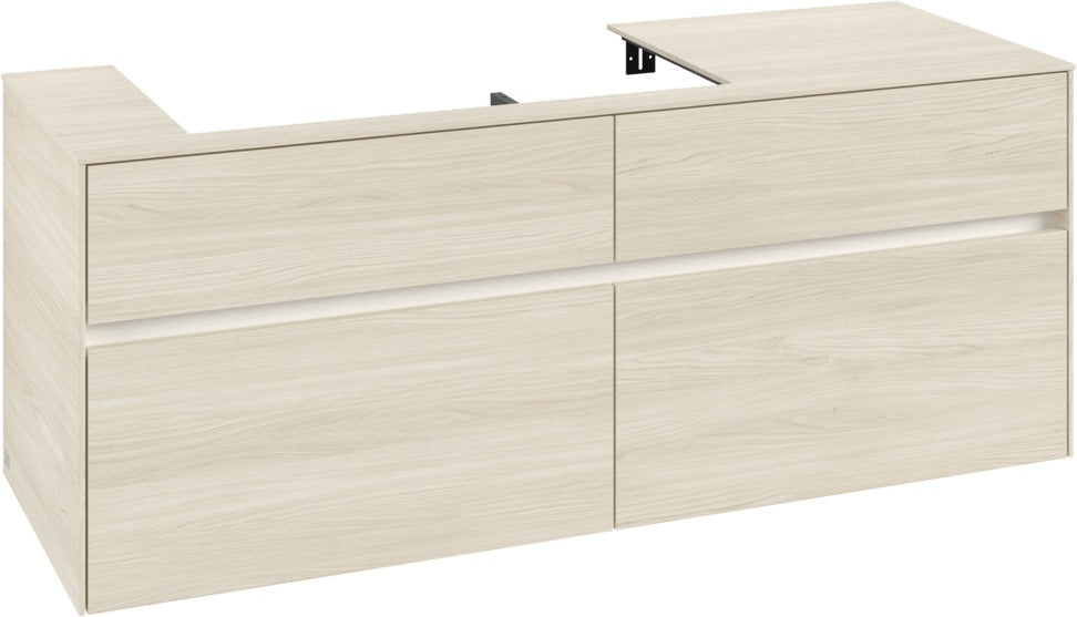 Villeroy & Boch Waschtischunterschrank Collaro C089 B0 1400 mm White Oak mit Beleuchtung und SoftClosing