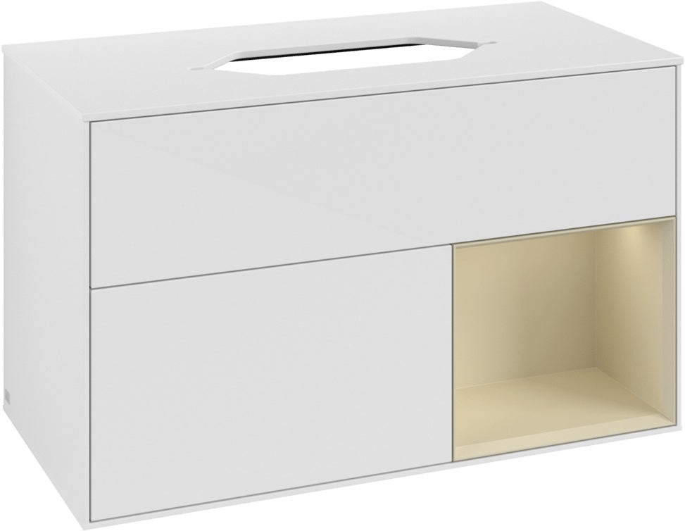 Villeroy & Boch Finion Waschtischunterschrank 1000 mm Glossy White Lacquer mit LED-Beleuchtung