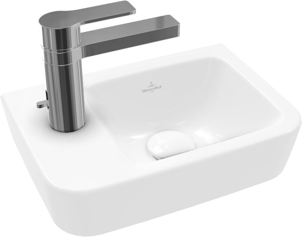 Villeroy & Boch Handwaschbecken O.novo 434236 – 360 x 250 x 145 mm, Eckig, Weiß Alpin