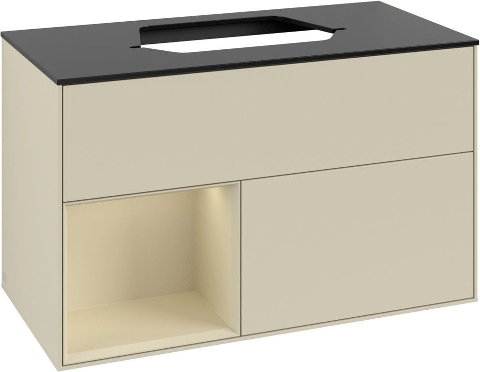 Villeroy & Boch Finion Waschtischunterschrank 1000 mm Glossy White Lacquer mit LED-Beleuchtung