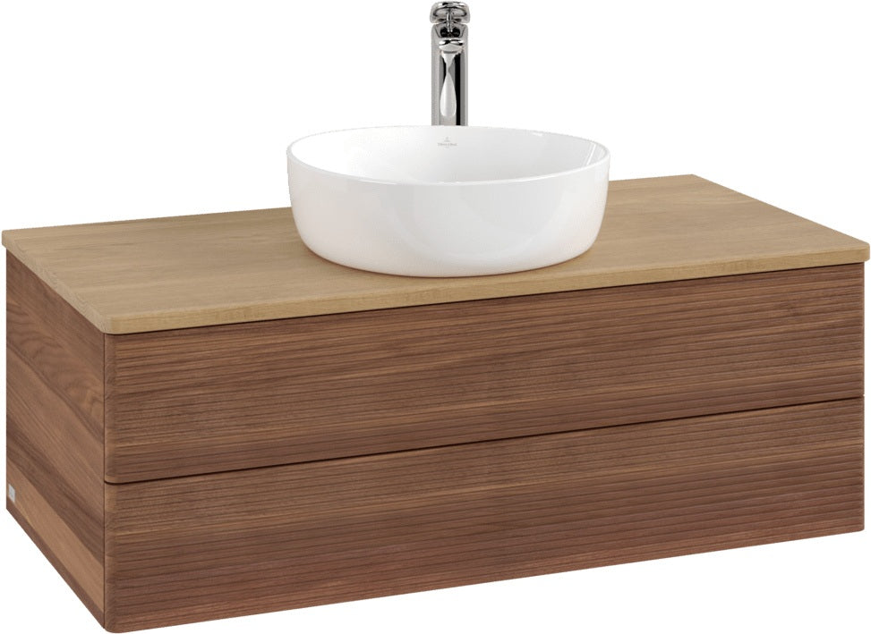 Villeroy & Boch Waschtischunterschrank Antao 1000 mm Warm Walnut mit LED-Beleuchtung