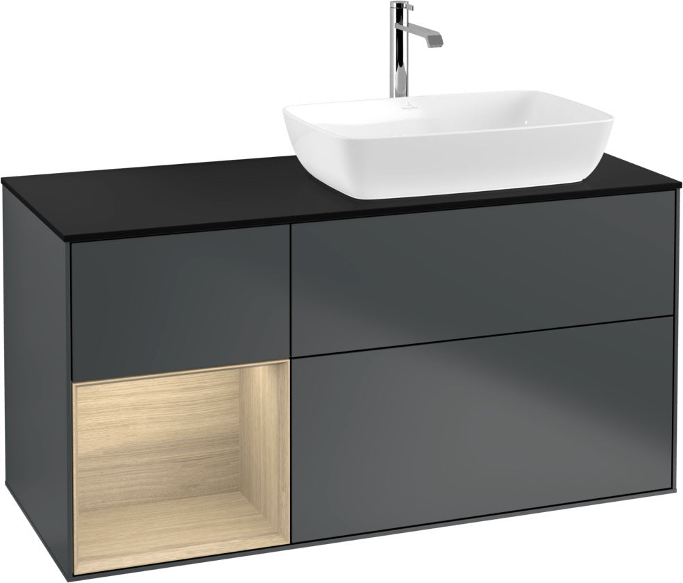 Villeroy & Boch Finion Waschtischunterschrank 1200 mm Glossy White Lacquer mit Beleuchtung