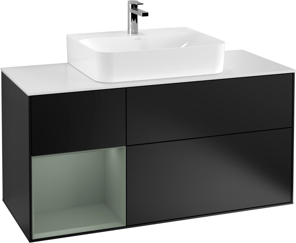 Villeroy & Boch Finion Waschtischunterschrank G161G 1200 mm Glossy White Lacquer mit LED-Beleuchtung