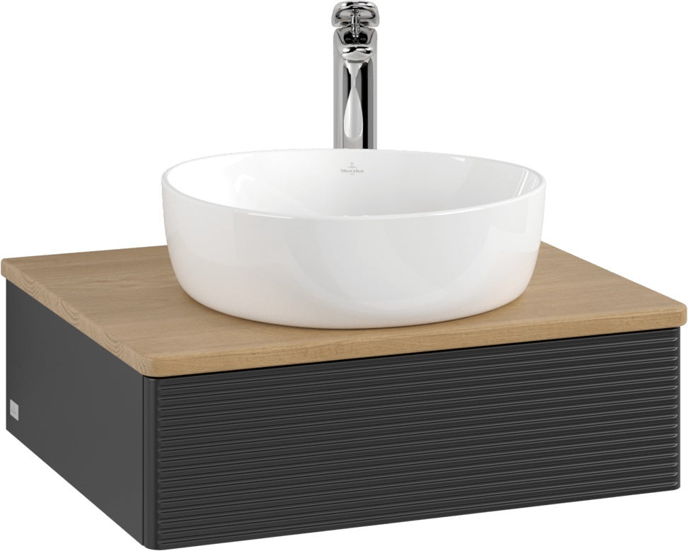 Villeroy & Boch Waschtischunterschrank Antao 600 mm Anthrazit Matt mit LED-Auszugsbeleuchtung