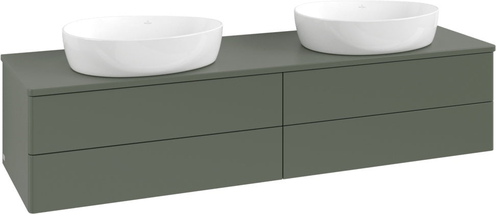 Villeroy & Boch Waschtischunterschrank Antao 1600 mm anthrazit matt mit 4 Auszügen und Beleuchtung