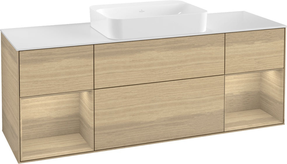 Villeroy & Boch Finion Waschtischunterschrank 1600 mm Glossy White Lacquer mit Beleuchtung