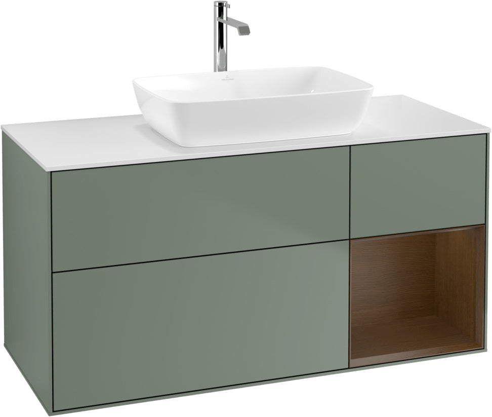 Villeroy & Boch Waschtischunterschrank Finion G831G 1200 mm Glossy White Lacquer mit Beleuchtung