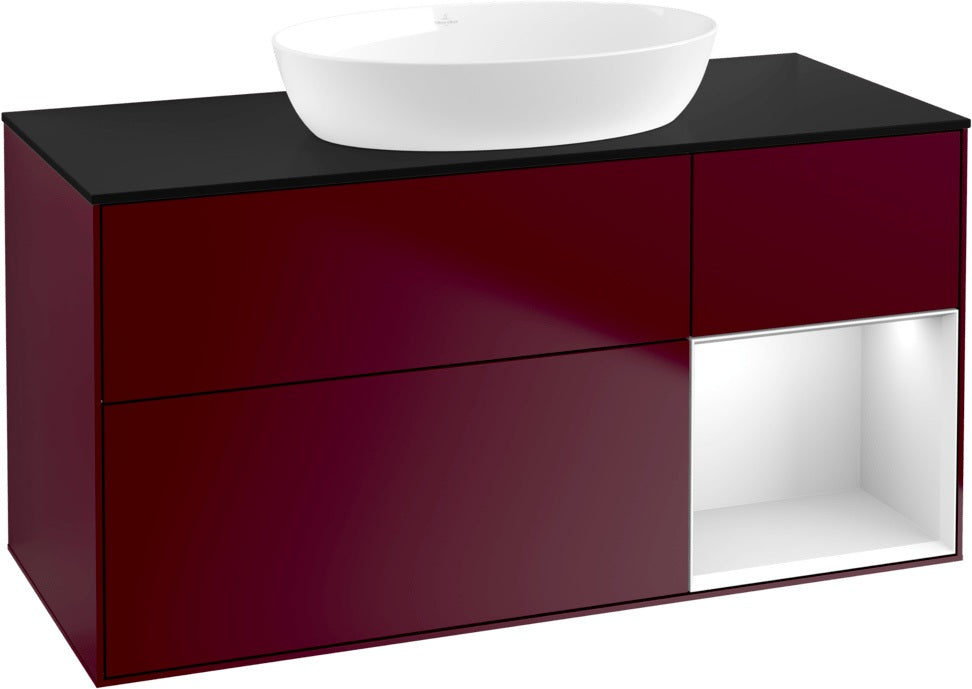 Villeroy & Boch Finion Waschtischunterschrank FA72GFGF 1200 mm Glossy White Lacquer mit LED-Beleuchtung