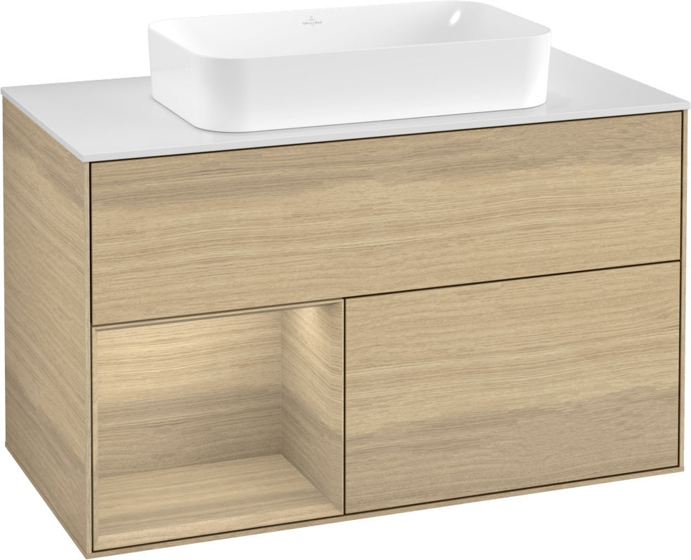Villeroy & Boch Finion Waschtischunterschrank 1000 mm Glossy White Lacquer – mit LED-Beleuchtung & SoftClosing