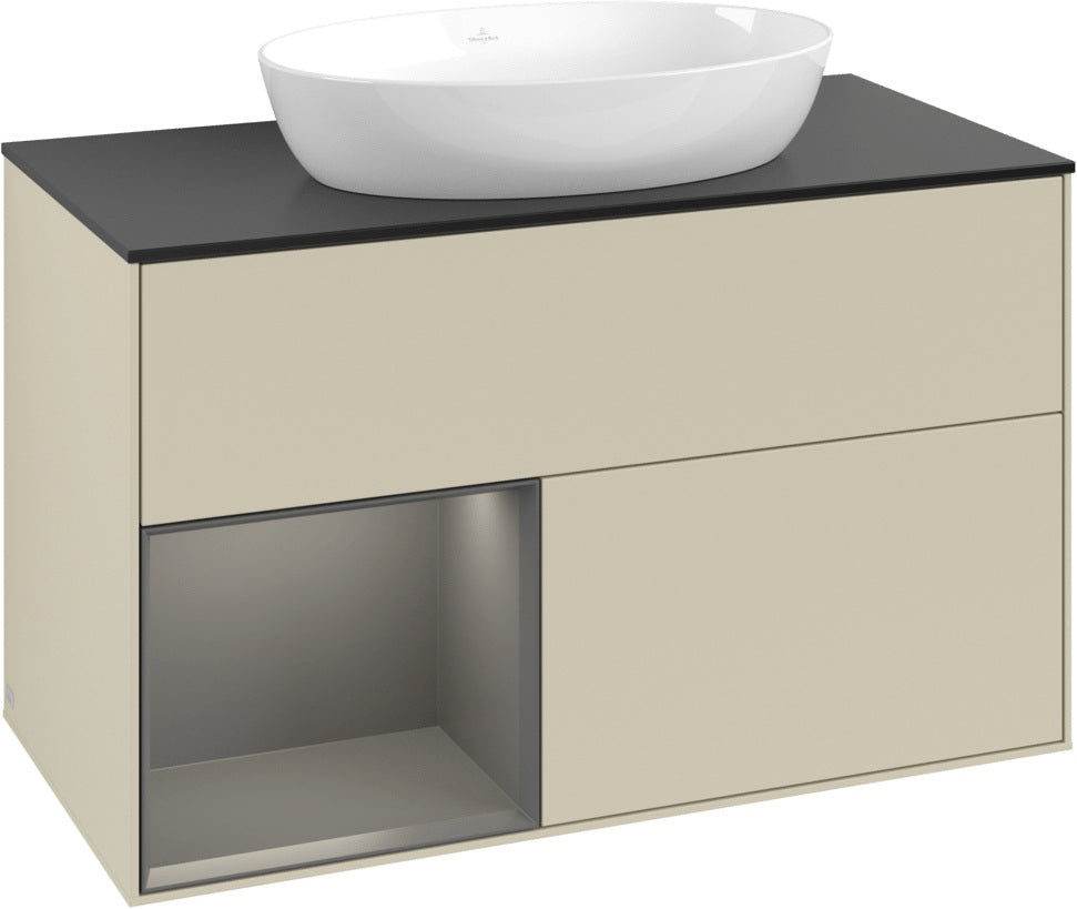 Villeroy & Boch Finion Waschtischunterschrank 1000 mm Glossy White Lacquer mit Beleuchtung