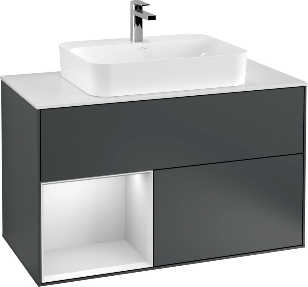 Villeroy & Boch Finion Waschtischunterschrank 1000 mm White Matt Lacquer mit LED-Beleuchtung