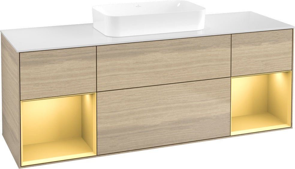 Villeroy & Boch Finion Waschtischunterschrank 1600 mm Glossy White Lacquer mit Beleuchtung
