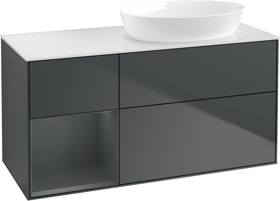 Villeroy & Boch Finion Waschtischunterschrank 1200 mm Glossy White Lacquer mit Beleuchtung