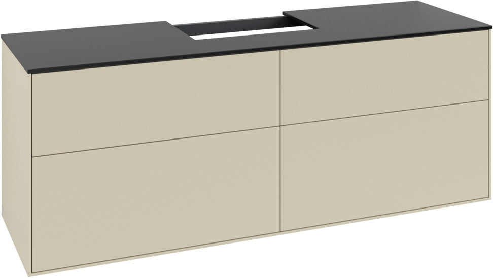 Villeroy & Boch Finion Waschtischunterschrank 1600 mm Anthrazit Matt mit Beleuchtung