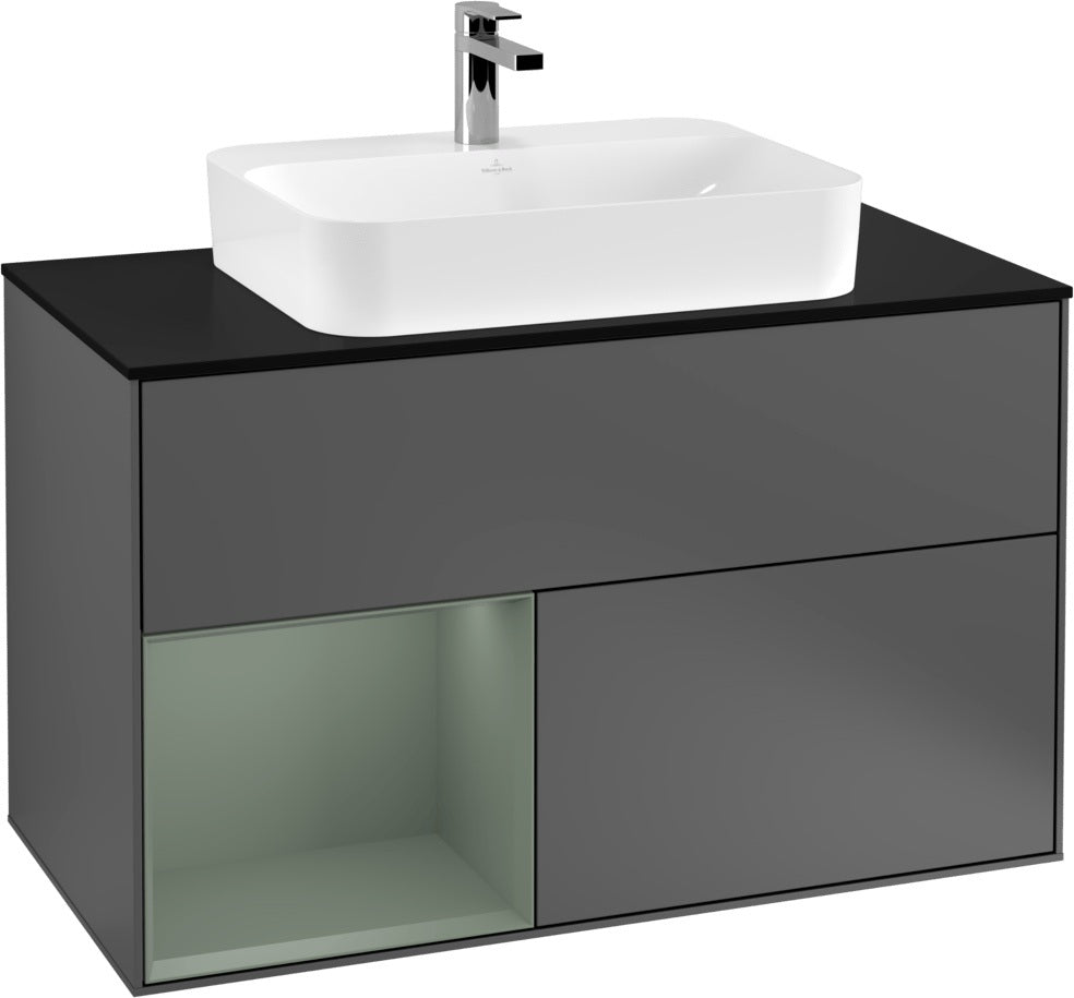 Villeroy & Boch Finion Waschtischunterschrank 1000 mm Glossy White Lacquer mit LED-Beleuchtung