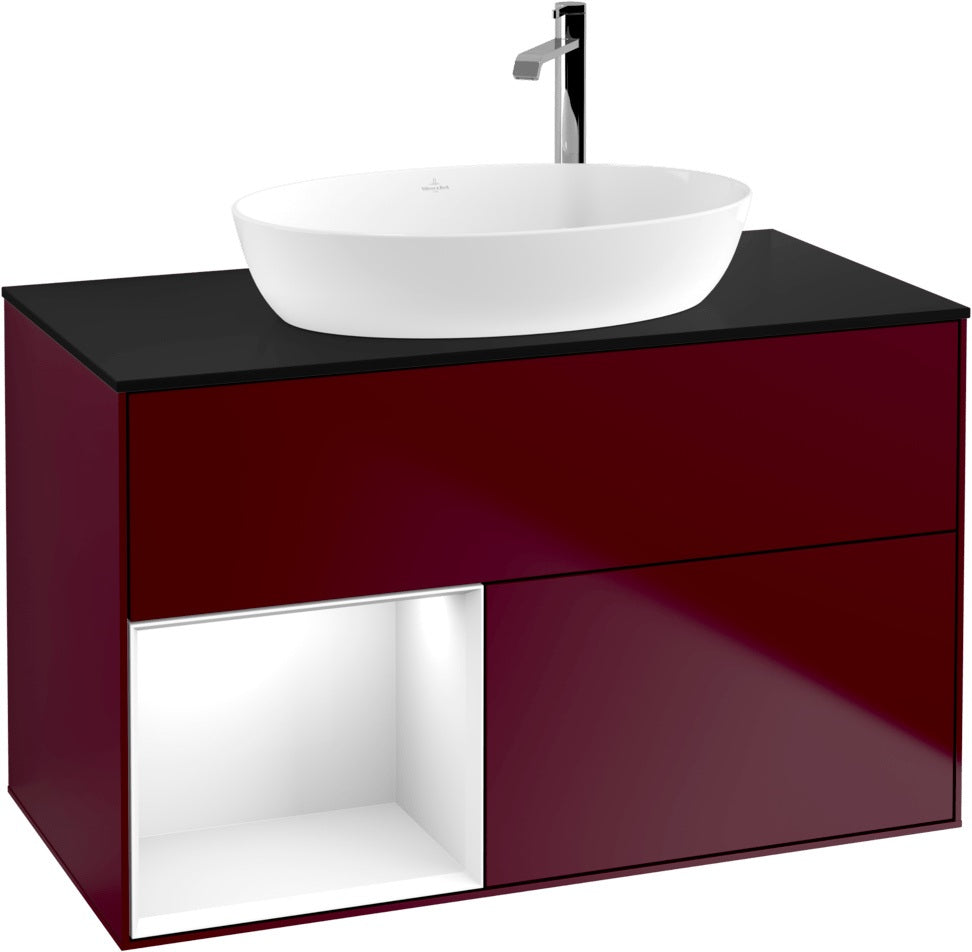 Villeroy & Boch Finion Waschbeckenunterschrank G892G 1000 mm Glossy White Lacquer mit Beleuchtung