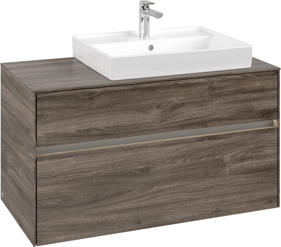 Villeroy & Boch Waschtischunterschrank Collaro C018B0 Stone Oak 1000 mm mit Beleuchtung