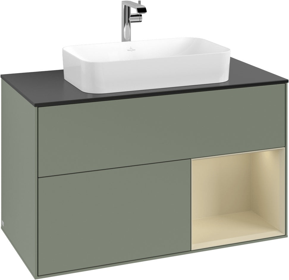 Villeroy & Boch Waschtischunterschrank Finion F252G 1000 mm Glossy White Lacquer mit LED-Beleuchtung