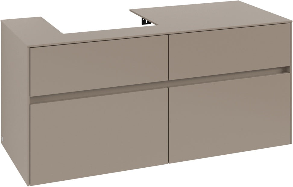 Villeroy & Boch Waschbeckenunterschrank Collaro C071 B0 1200 mm Taupe mit Beleuchtung und SoftClosing