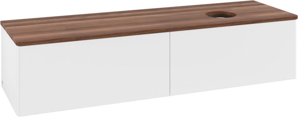Villeroy & Boch Antao Waschtischunterschrank 1600 mm, 2 Auszüge, White Matt Lacquer, mit Beleuchtung