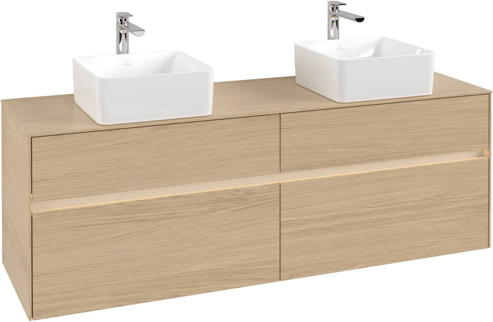 Villeroy & Boch Collaro Waschtischunterschrank 1600 mm Truffle Grey mit LED-Beleuchtung
