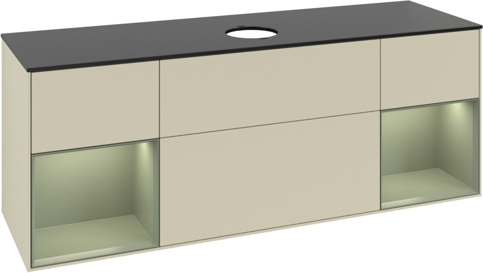 Villeroy & Boch Finion Waschtischunterschrank 1600 mm Glossy White Lacquer mit Beleuchtung