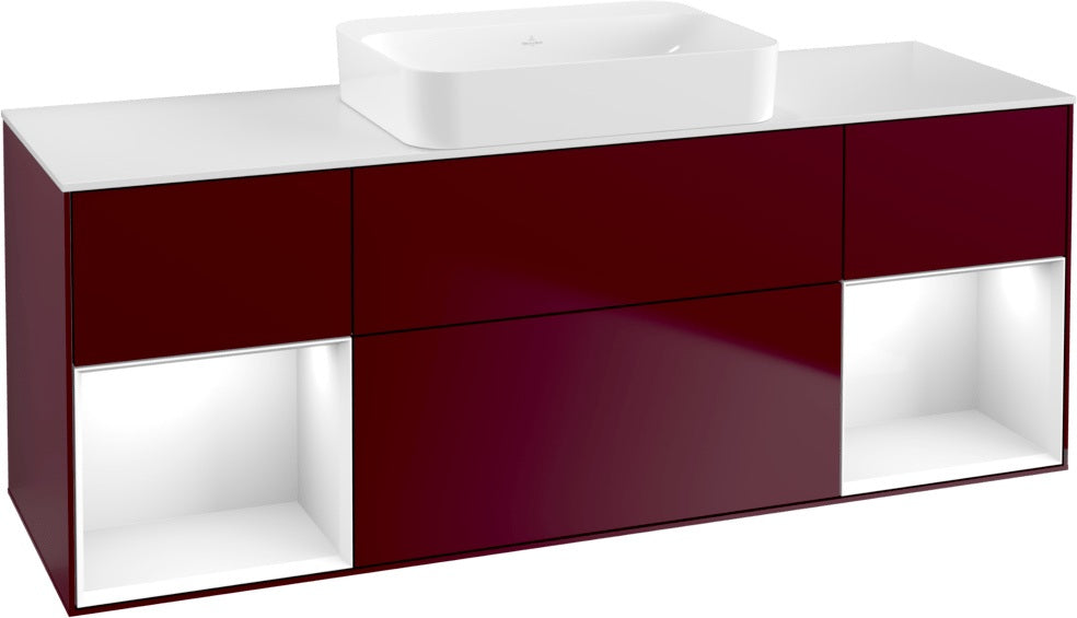 Villeroy & Boch Finion Waschtischunterschrank 1600 mm Glossy White Lacquer mit Beleuchtung