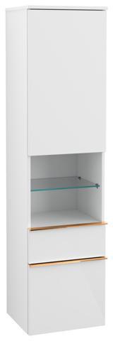 Villeroy & Boch Venticello Hochschrank 404 mm Glossy White – 1 Tür, 2 Auszüge, links
