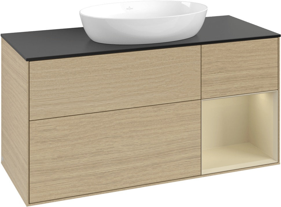 Villeroy & Boch Finion Waschtischunterschrank FA72GFGF 1200 mm Glossy White Lacquer mit LED-Beleuchtung