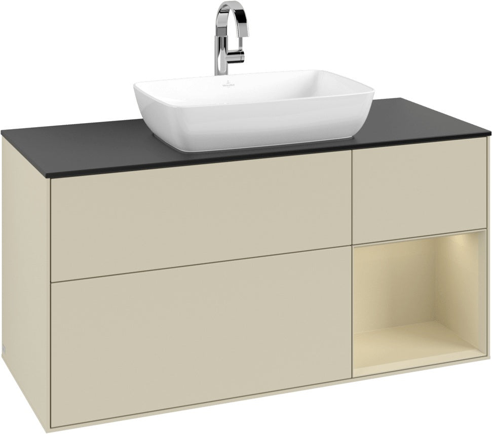 Villeroy & Boch Finion Waschbeckenunterschrank 1200 mm Glossy White Lacquer mit Beleuchtung