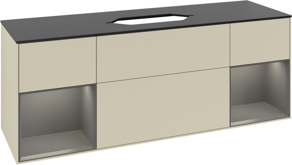 Villeroy & Boch Finion Waschbeckenunterschrank 1600 mm Glossy White Lacquer mit Beleuchtung