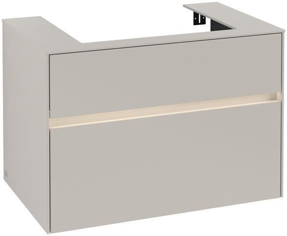Villeroy & Boch Collaro Waschtischunterschrank 800 mm Truffle Grey mit LED-Beleuchtung und 2 Auszügen
