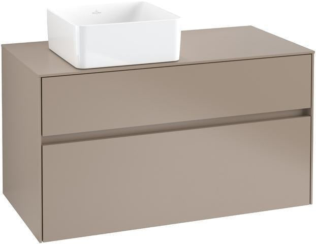 Villeroy & Boch Waschtischunterschrank Collaro 1000 mm Glossy White mit LED-Beleuchtung und 2 Auszügen