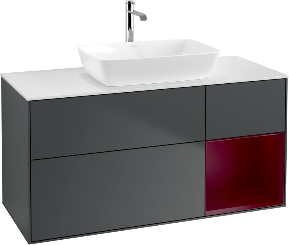 Villeroy & Boch Waschtischunterschrank Finion G831G 1200 mm Glossy White Lacquer mit Beleuchtung