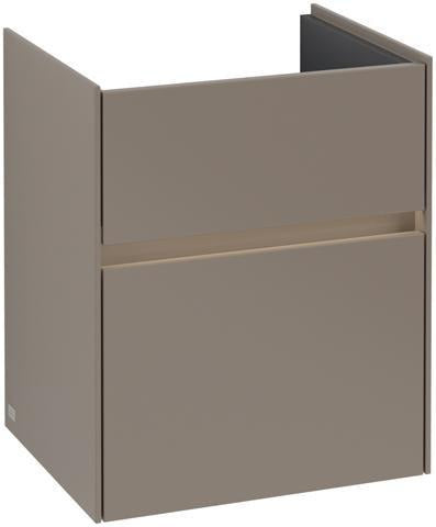 Villeroy & Boch Collaro Waschtischunterschrank 460 mm mit LED-Beleuchtung und 2 Auszügen – Black Matt Lacquer