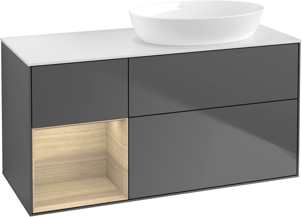Villeroy & Boch Finion Waschtischunterschrank 1200 mm Glossy White Lacquer mit Beleuchtung