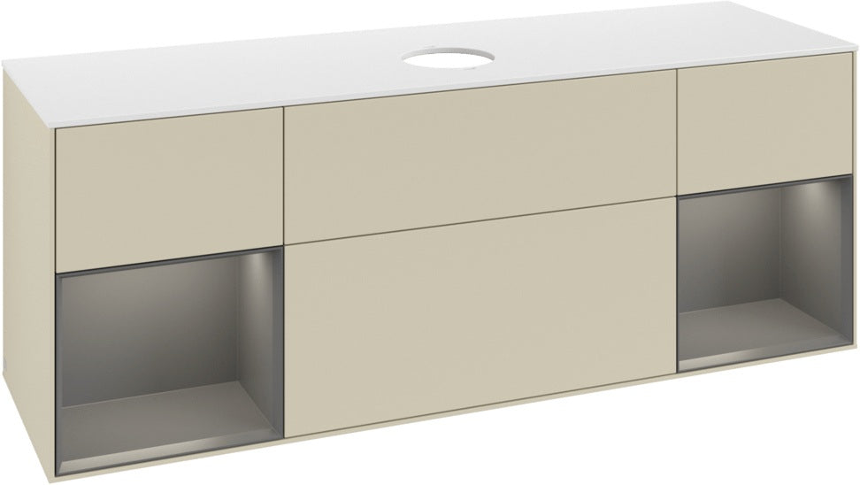 Villeroy & Boch Finion Waschbeckenunterschrank 1600 mm Glossy White Lacquer – mit LED-Beleuchtung