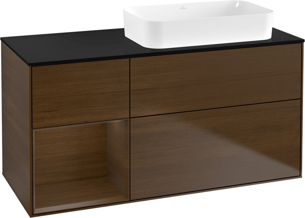 Villeroy & Boch Finion Waschtischunterschrank 120 cm Glossy White Lacquer mit Beleuchtung