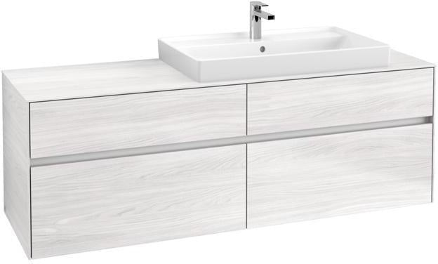Villeroy & Boch Waschtischunterschrank Collaro C027 B0 1600 mm Glossy White mit LED-Beleuchtung