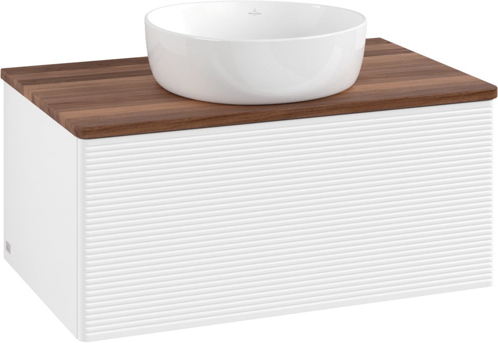 Villeroy & Boch Antao Waschtischunterschrank 800 mm – Grau Matt, 1 Auszug, Push-Open