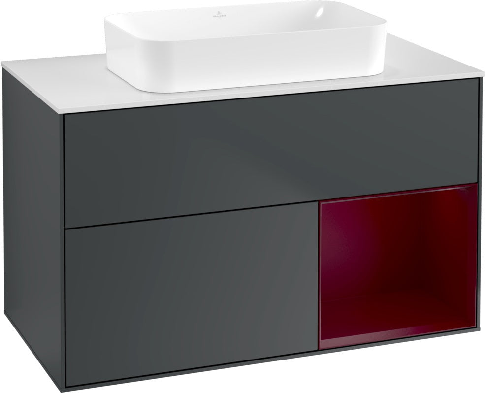 Villeroy & Boch Finion Waschtischunterschrank 1000 mm Glossy White Lacquer mit LED-Beleuchtung