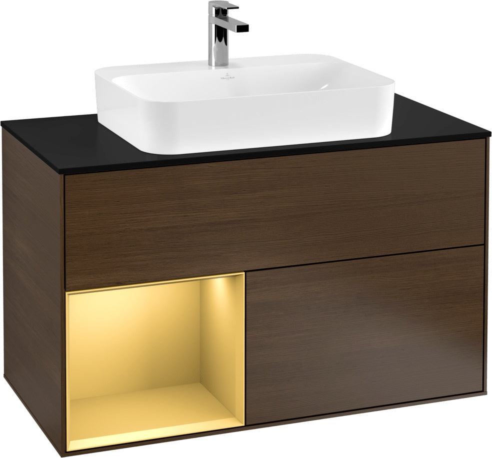 Villeroy & Boch Finion Waschtischunterschrank 1000 mm Glossy White Lacquer mit LED-Beleuchtung