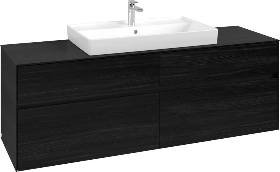 Villeroy & Boch Waschtischunterschrank Collaro C028 Black Oak 1600 mm mit 4 Auszügen