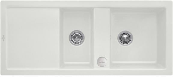 Villeroy & Boch Spüle SUBWAY 80 snow white 1160x510mm CeramicPlus Doppelbecken reversibel