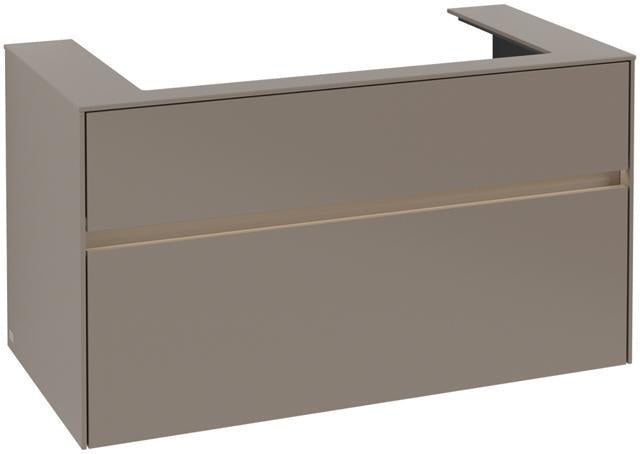 Villeroy & Boch Collaro Waschtischunterschrank 1000 mm mit LED-Beleuchtung und 2 Auszügen in White Wood