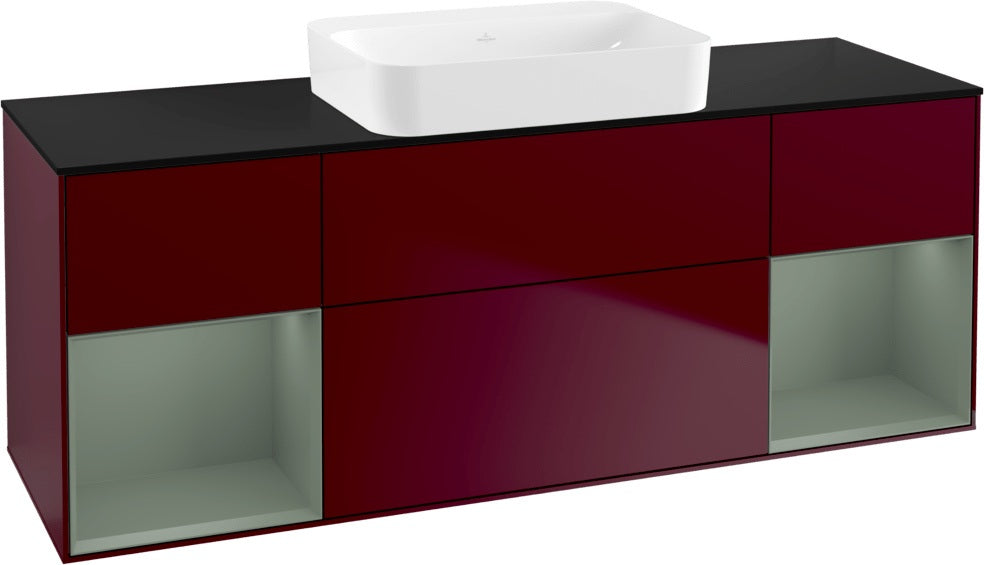 Villeroy & Boch Finion Waschbeckenunterschrank 1600 mm Glossy White Lacquer mit Beleuchtung