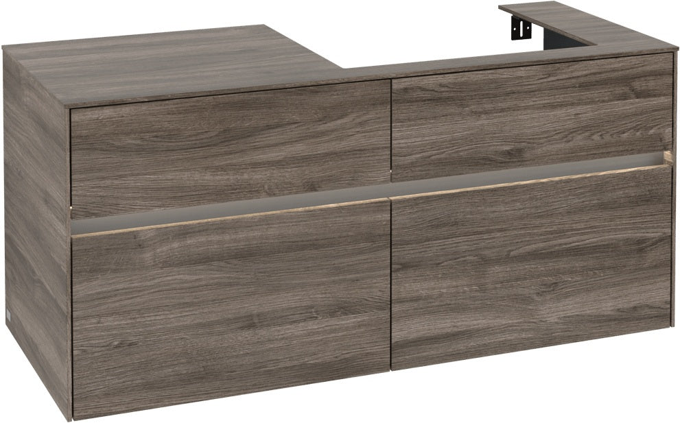 Villeroy & Boch Waschbeckenunterschrank Collaro C083 B0 1200 mm Stone Oak mit Beleuchtung und SoftClosing