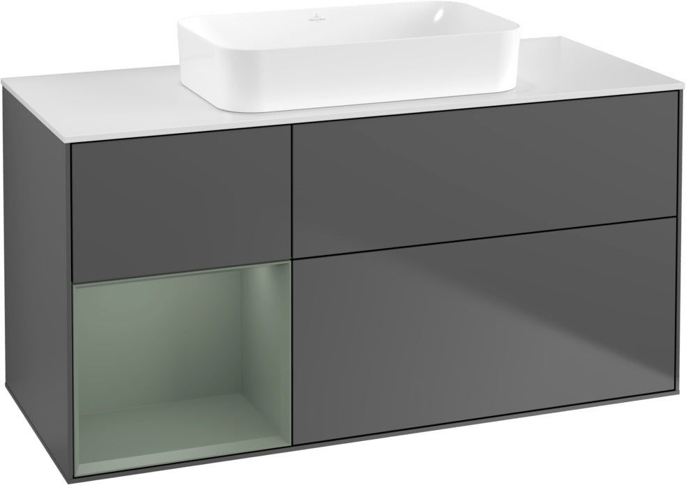 Villeroy & Boch Finion Waschbeckenunterschrank 1200 mm Walnut Veneer mit Beleuchtung