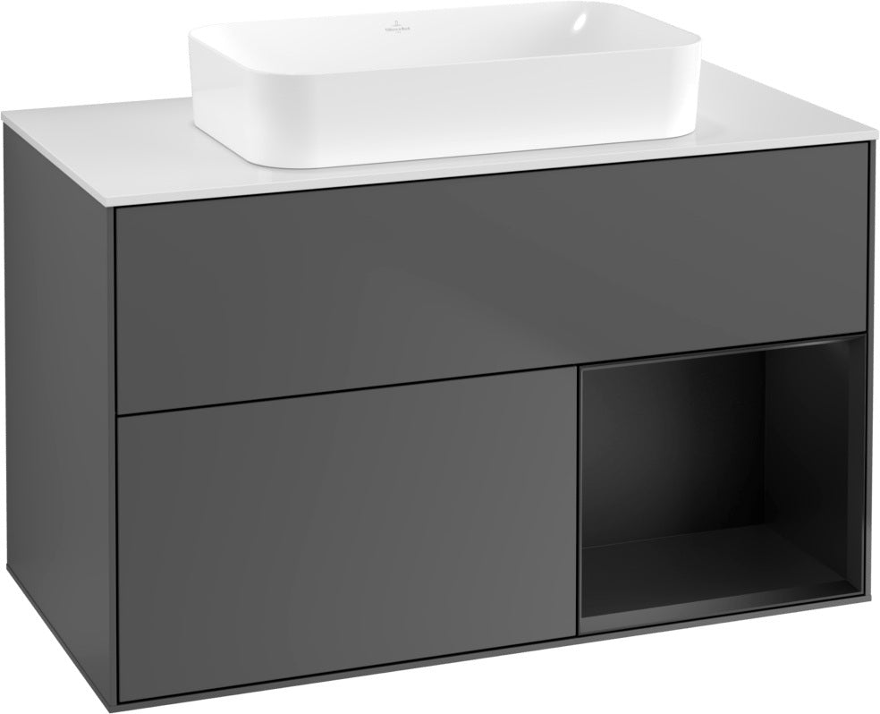Villeroy & Boch Finion Waschtischunterschrank 1000 mm Glossy White Lacquer mit LED-Beleuchtung