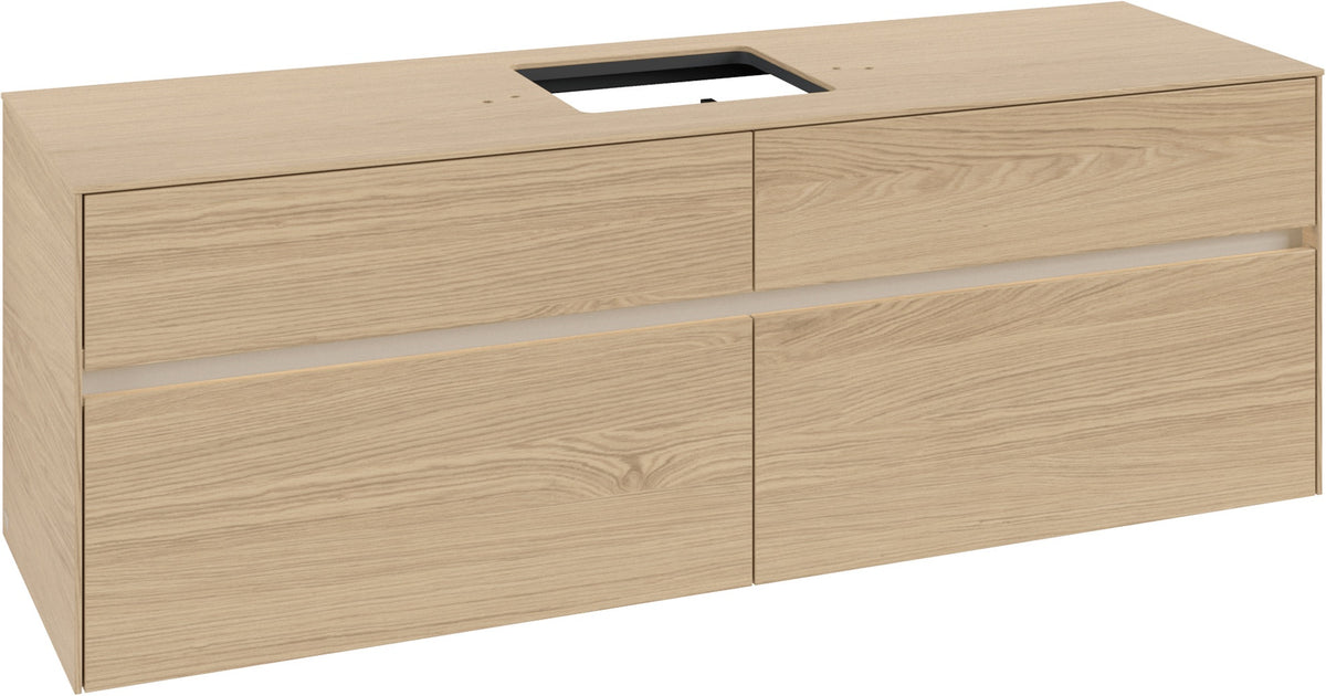 Villeroy & Boch Waschbeckenunterschrank Collaro C134 B0 1600 mm Nordic Oak mit Beleuchtung und SoftClosing